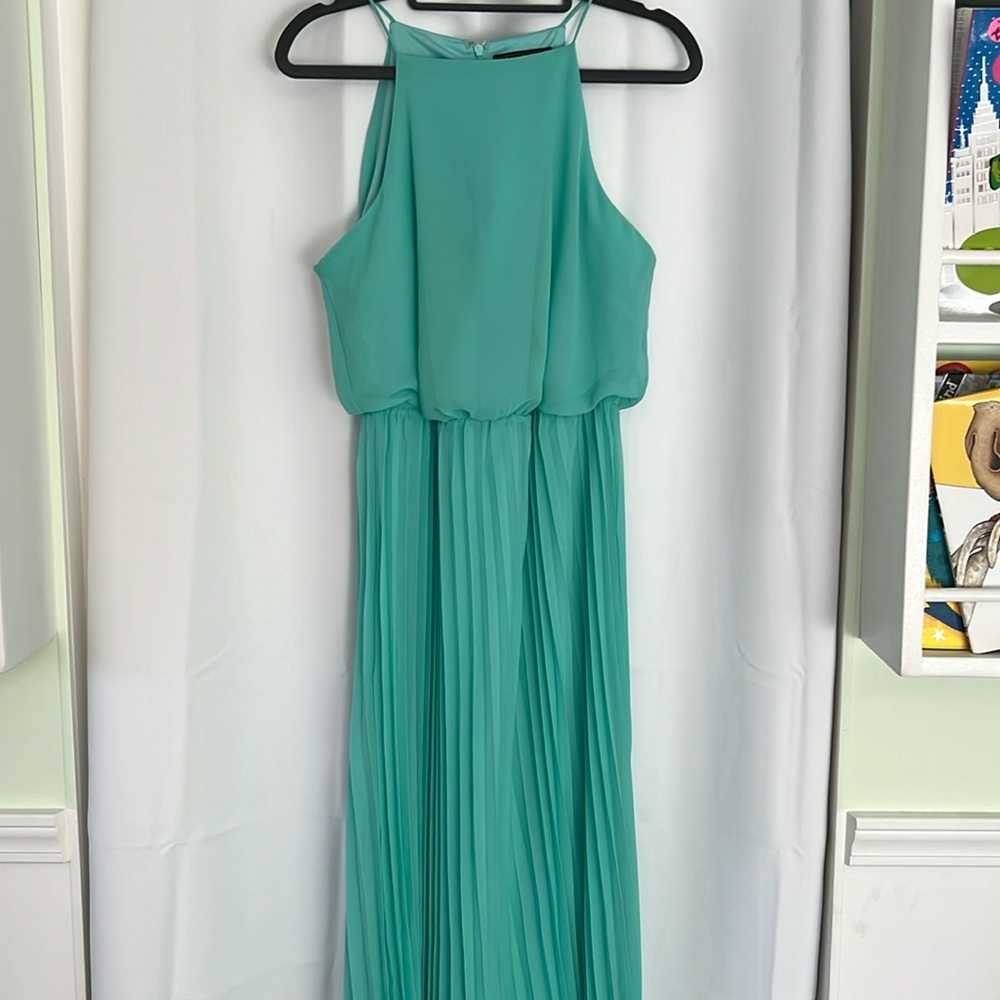 Sam Edelman pleated Seagram green mid length dress. New with tags. Size 4